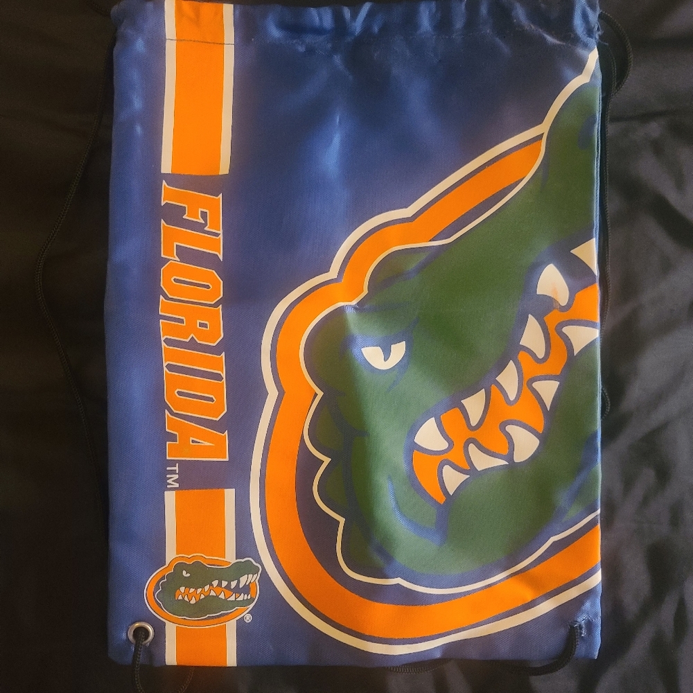 NCAA Florida Gators Logo Drawstring Bag | Blue/Orange | Gym Sack | Backsack
